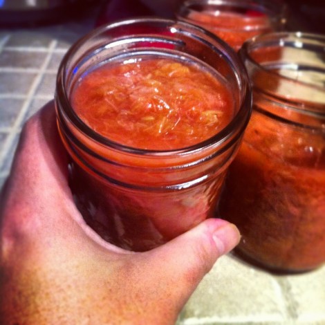 Compote de rhubarbe maison