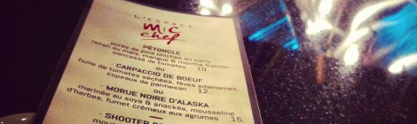 Le menu (qui changera selon l'inspiration)