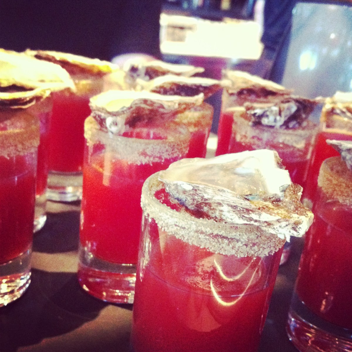 Huîtres façon shooters de Bloody Ceasar