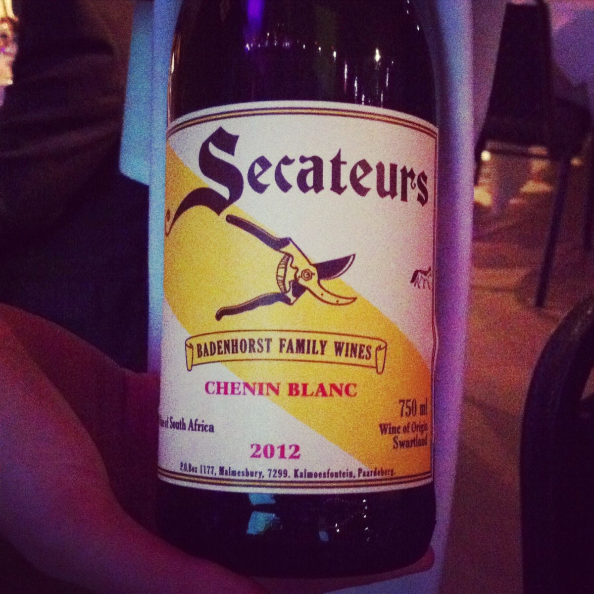 Chenin blanc Secateurs - une découverte!