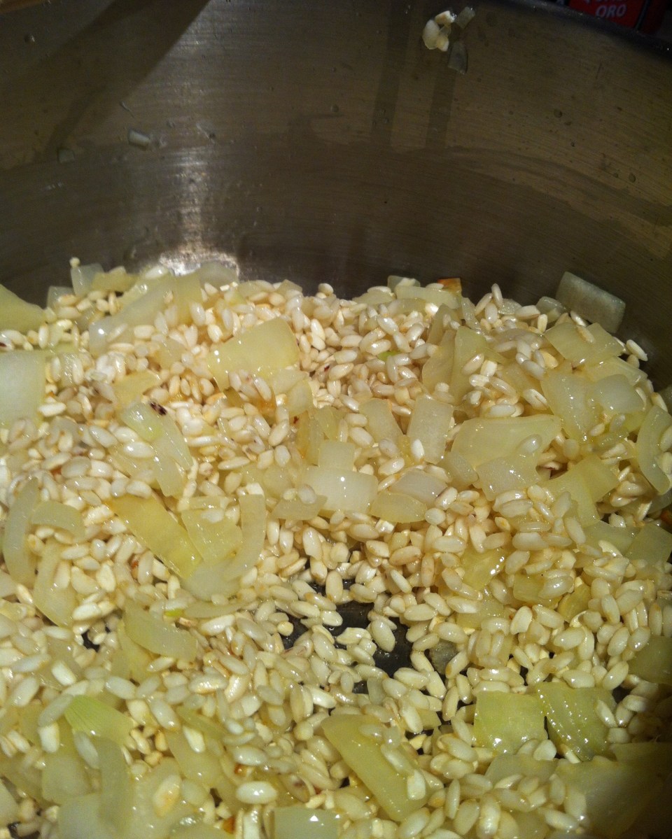 On ajoute le riz arborio...