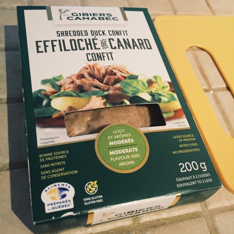 Pour cette recette, j'ai utilisé l'effiloché de canard confit des Gibiers Canabec.