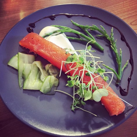 Gravlax et yogourt au gin Ungava