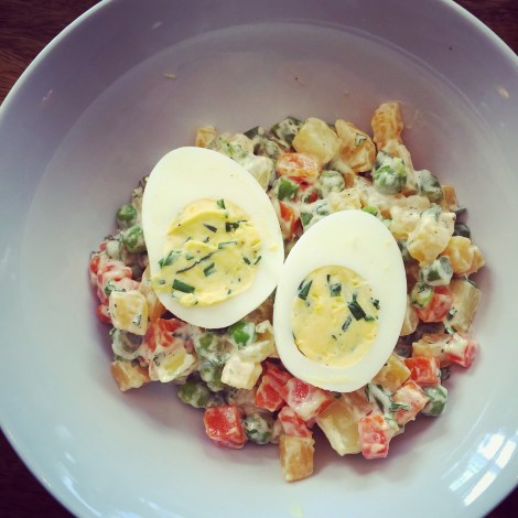 Ceci n'est pas une vulgaire macédoine en canne - faite de A à Z, incluant la mayo, c'est ce que j'ai préféré de toute la journée, à ma très grande surprise!