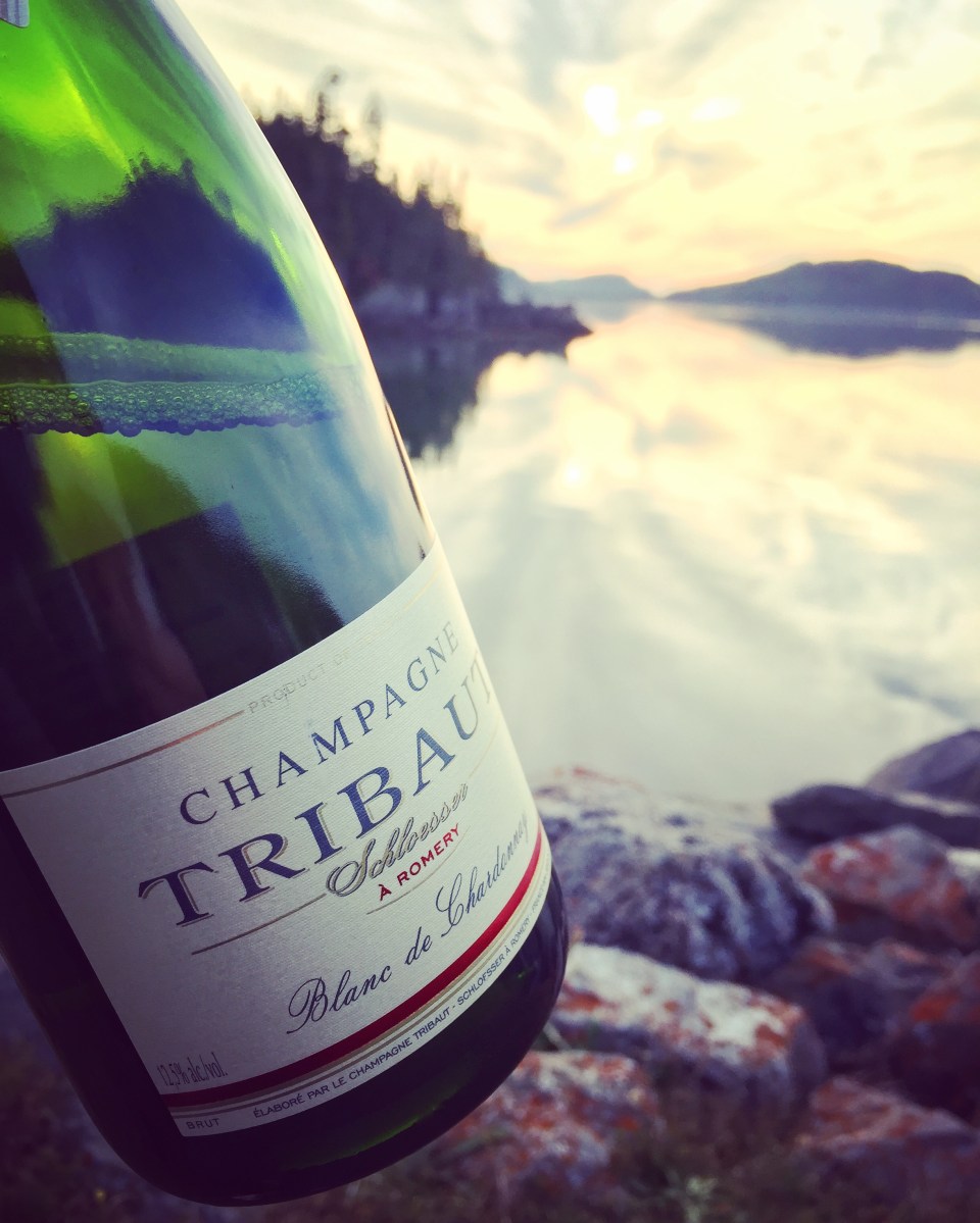 Bulles et coucher de soleil